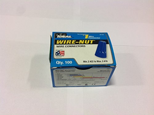 Ideal Industries Usa 30-072 | Wire-Nut 72B Wire Connector, Blue (Pack of 100)