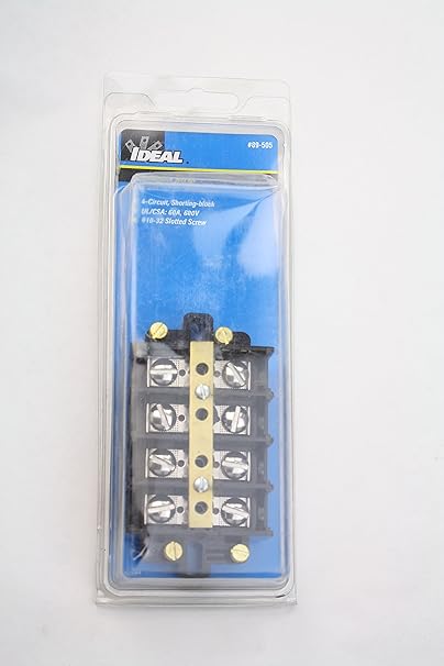 Ideal Industries Usa 89-505 | Ideal Terminal Strips, Slotted Nickle Plated Steel, 4 Poles, 22 to 6 AWG