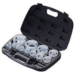 Ideal Industries 36-502 | Hole Saw Kit, 19-Piece, Bi-Metal, With 3/4", 7/8", 1", 1-1/8", 1-3/8", 1-1/2", 1-3/4", 2", 4-1/8", Hole Saw And Arbor, Molded Plastic Carrying Case