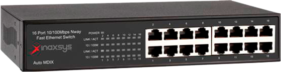 Inaxsys Security Systems IN-4016G | 16-port Gigabit Rack-mount Ethernet Switch