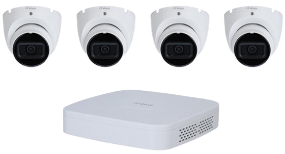 Inaxsys Security Systems INSK4N4T1T | 4ch Camera and NVR KIT: 4 Channel 1 TB 4K NVR bundled with 4 x 4.1MP Turret Cameras