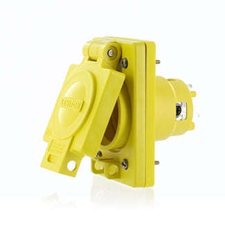 Leviton 68W48 | 30 Amp, 250 Volt, NEMA L6-30 , 2P, 3W, Single Locking Inlet with IP66 Rated Cover