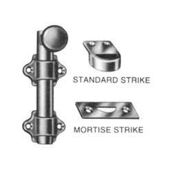 Ives, H. B. 054B26D | Dutch Door Bolt, 5/8" Throw, 1-1/8" Projection, 5/8" Diameter x 4-1/4" Length Rod, Solid Brass, Satin Chrome