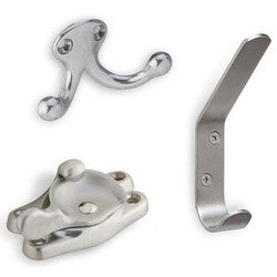 Ives, H. B. 405A92 | Coat and Hat Hook, 7/8" Width x 1-1/2" Height Base, 2-1/2" Projection, Cast Aluminum, Clear Coated Aluminum