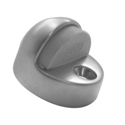 Ives, H. B. FS438 US26D | Door Floor Stop, Dome, 1-3/8" Height Dome, 1-3/4" Diameter x 9/16" Height Base, 2" Oval, Brass, Satin Chrome Plated
