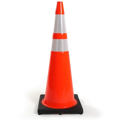 JBC Safety Plastic Inc RS90055CT3M64 | Traffic Cone, 36 in., Recessed Reflective Collars, 12 lb