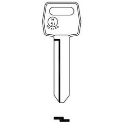Jma Usa FO-21DE NP 2 | Door Key Blank, H51, Brass, Nickel Plated, For Ford