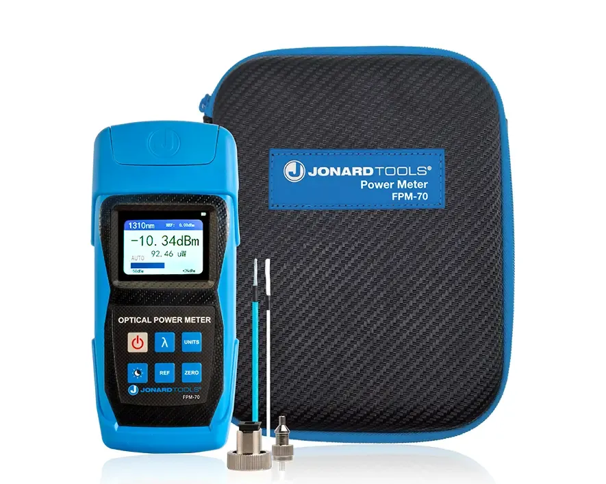 Jonard FPM-70 | Fiber Optic Power Meter (-70 to +6 dBm) with FC/SC/LC Adapters