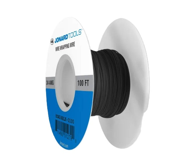 Jonard KSW24BLK-0100 | 24 AWG Kynar® Wire CSW, Low Strip Force, Black, 100 ft