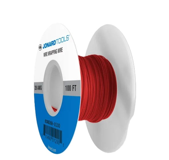 Jonard KSW28R-0100 | 28 AWG Kynar® Wire CSW, Low Strip Force, Red, 100 ft