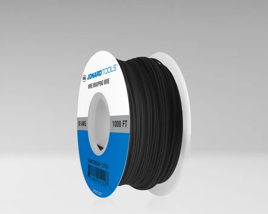 Jonard KSW30BLK-1000 | 30 AWG Kynar® Wire CSW, Low Strip Force, Black, 1000 ft