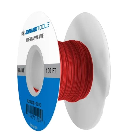 Jonard KSW30R-0100 | 30 AWG Kynar® Wire CSW, Low Strip Force, Red, 100 ft