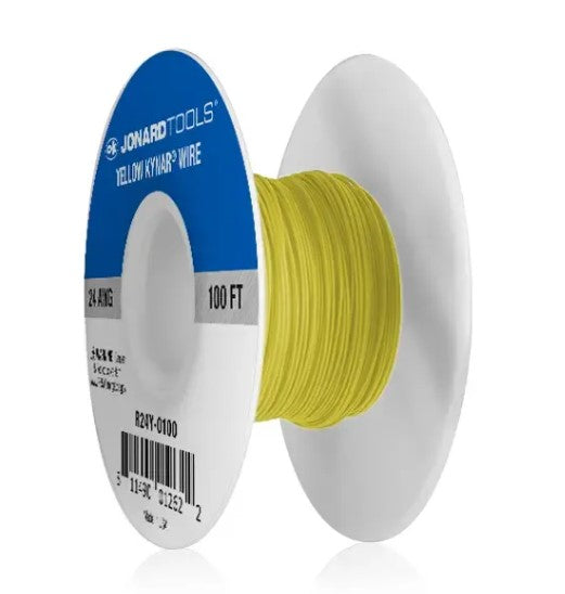 Jonard R24Y-0100 | 24 AWG Kynar® Wire, Yellow, 100 ft