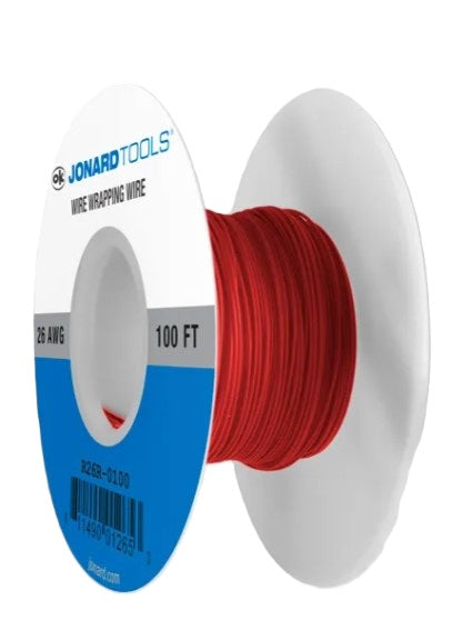 Jonard R26R-0100 | 26 AWG Kynar® Wire, Red, 100 ft
