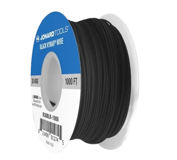 Jonard R30BLK-1000 | 30 AWG Kynar® Wire, Black, 1000 ft