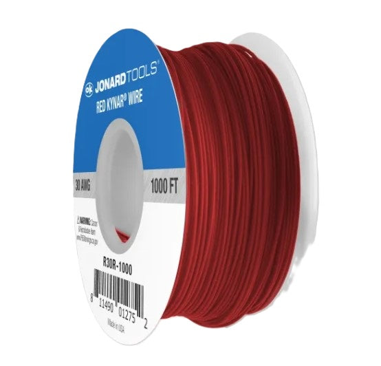 Jonard R30R-1000 | 30 AWG Kynar® Wire, Red, 1000 ft