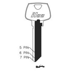Kaba Ilco 01007CH NS A93 | Cylinder Lock Key Blank, 6-Pin, Natural Nickel Silver, 13 Price Group, For Sargent
