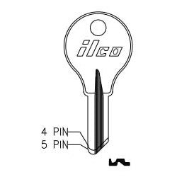 Kaba Ilco 01014J NP A15 | Cylinder Lock Key Blank, 5-Pin, Brass, Nickel Plated, 15 Price Group, For Eagle Lock
