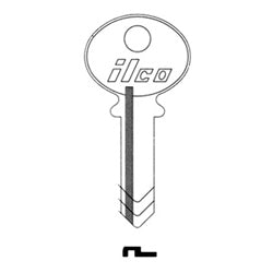 Kaba Ilco 1000H NP A08 | Cylinder Lock Key Blank, 4-Disc, Brass, Nickel Plated, 8 Price Group, For Corbin Cabinet Lock