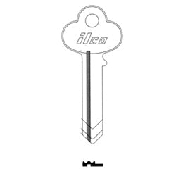 Kaba Ilco 1001EB NP A04 | Cylinder Lock Key Blank, 5-Pin, Brass, Nickel Plated, 4 Price Group, For Corbin/Russwin