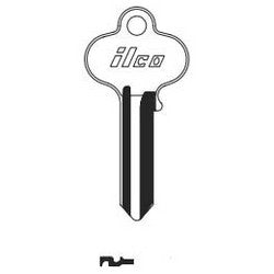 Kaba Ilco 1022 NP A02 | Cylinder Lock Key Blank, 5-Pin, Brass, Nickel Plated, 2 Price Group, For Segal