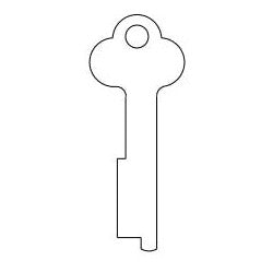 Kaba Ilco 1028E NS A93 | Safe Deposit Key Blank, 0.375" Width x 0.05" Thickness, Natural Nickel Silver, 13 Price Group, For Diebold
