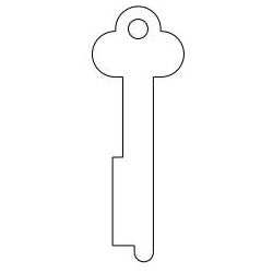 Kaba Ilco 1028F NS A53 | Safe Deposit Key Blank, 0.39" Width x 0.055" Thickness, Natural Nickel Silver, 12 Price Group, For Diebold