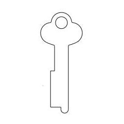 Kaba Ilco 1028L NS A31 | Safe Deposit Key Blank, 0.375" Width x 0.05" Thickness, Natural Nickel Silver, 6 Price Group, For Diebold