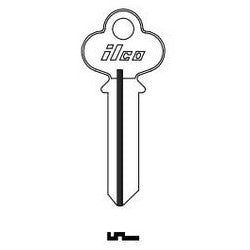 Kaba Ilco 1036S NP A13 | Cylinder Lock Key Blank, Brass, Nickel Plated, 13 Price Group, For Belleville