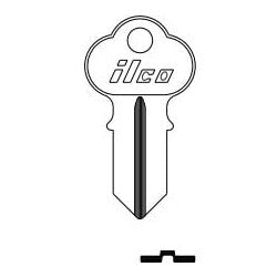 Kaba Ilco 1041G NP A02 | Cylinder Lock Key Blank, Double-Sided, Brass, Nickel Plated, 2 Price Group, For Chicago