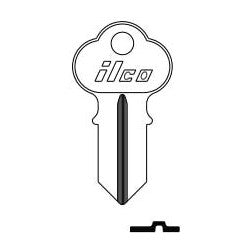 Kaba Ilco 1041GA NP A06 | Cylinder Lock Key Blank, Double-Sided, Brass, Nickel Plated, 6 Price Group, For Chicago