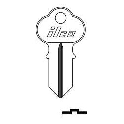 Kaba Ilco 1041GB NP A08 | Cylinder Lock Key Blank, Double-Sided, Brass, Nickel Plated, 8 Price Group, For Chicago