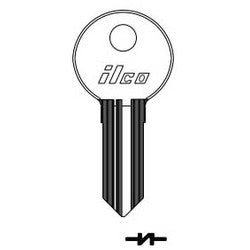 Kaba Ilco 1042Z NP A14 | Cylinder Lock Key Blank, Double-Sided, Brass, Nickel Plated, 14 Price Group, For Illinois