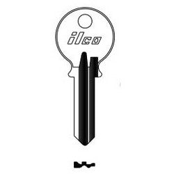 Kaba Ilco 1049E NP A15 | Cylinder Lock Key Blank, Brass, Nickel Plated, 15 Price Group, For Safe