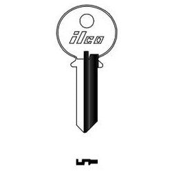 Kaba Ilco 1054F NP A02 | Cylinder Lock Key Blank, Brass, Nickel Plated, 2 Price Group, For Ilco