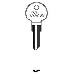 Kaba Ilco 1054UN NP A02 | Cylinder Lock Key Blank, Brass, Nickel Plated, 2 Price Group, For Ilco