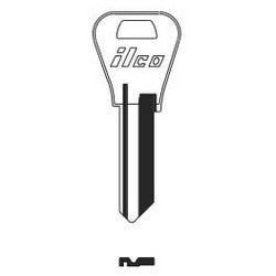 Kaba Ilco 1054WB NP A02 | Cylinder Lock Key Blank, 5-Pin, Brass, Nickel Plated, 2 Price Group, For Weiser