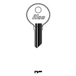 Kaba Ilco 1069F NP A08 | Cylinder Lock Key Blank, Brass, Nickel Plated, 8 Price Group, For National Cabinet Lock
