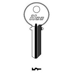 Kaba Ilco 1079B NP A02 | Cylinder Lock Key Blank, Brass, Nickel Plated, 2 Price Group, For Keil