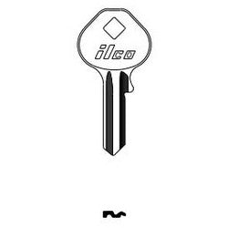 Kaba Ilco 1092-40 NP A04 | Cylinder Lock Key Blank, Brass, Nickel Plated, 4 Price Group, For Master