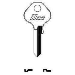 Kaba Ilco 1092N NP A02 | Cylinder Lock Key Blank, Brass, Nickel Plated, 2 Price Group, For Master