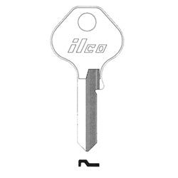 Kaba Ilco 1092NR NP A03 | Cylinder Lock Key Blank, Brass, Nickel Plated, 3 Price Group, For Master