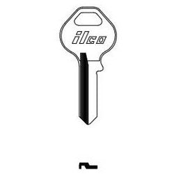 Kaba Ilco 1092V NP A02 | Cylinder Lock Key Blank, Brass, Nickel Plated, 2 Price Group, For Master