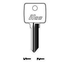Kaba Ilco 1131 NP A12 | Cylinder Lock Key Blank, Brass, Nickel Plated, 12 Price Group, For Arco