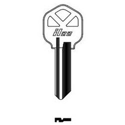 Kaba Ilco 1176 NP A02 | Cylinder Lock Key Blank, Brass, Nickel Plated, 2 Price Group, For Donner