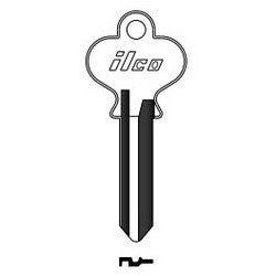 Kaba Ilco 1177A NP A20 | Cylinder Lock Key Blank, 6-Pin, Brass, Nickel Plated, 20 Price Group, For National E-Z Set