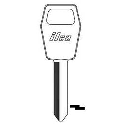 Kaba Ilco 1181FD NP A09 | Vehicle Key Blank, Double-Sided, Primary, Brass, Nickel Plated, 6 Price Group, For Ford