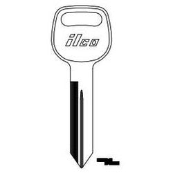 Kaba Ilco 1196V NP A10 | Vehicle Key Blank, Brass, Nickel Plated, 10 Price Group, For Ford