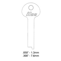 Kaba Ilco 1213A ST A07 | Key Blank, 0.050" Thick × 0.300" Wide