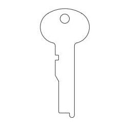 Kaba Ilco 1334 NS A53 | Safe Deposit Key Blank, 0.32" Width x 0.07" Thickness, Natural Nickel Silver, 12 Price Group, For Ilco/Kaba Mas